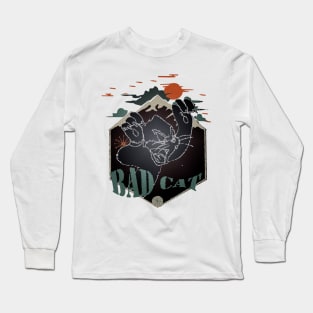 bad cat evil face Long Sleeve T-Shirt